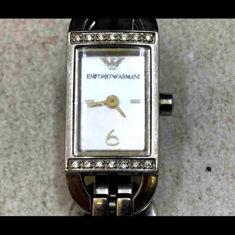 🔥Real Diamonds 💎 Armani Stainless Steel & Diamond Watch 35.62g